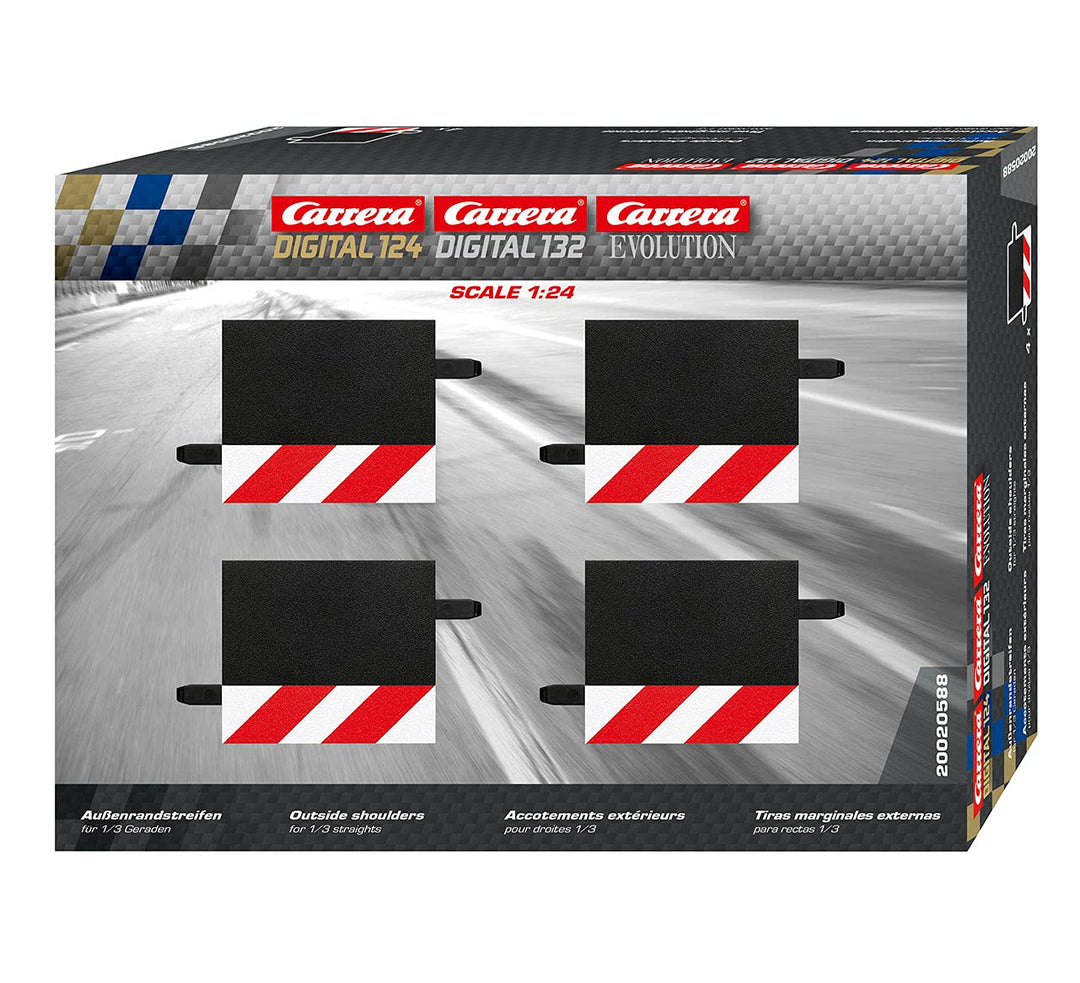 Carrera Evo/Excl. Randstreifen 1/3 Gerade rot/Weiss