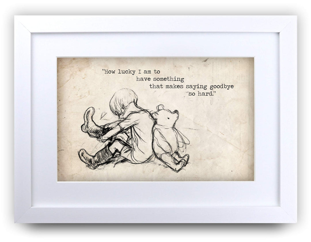 HWC Trading FR Winnie Puuh-Druck für Kinderzimmer, A4, gerahmt, Wie Glück, A3
