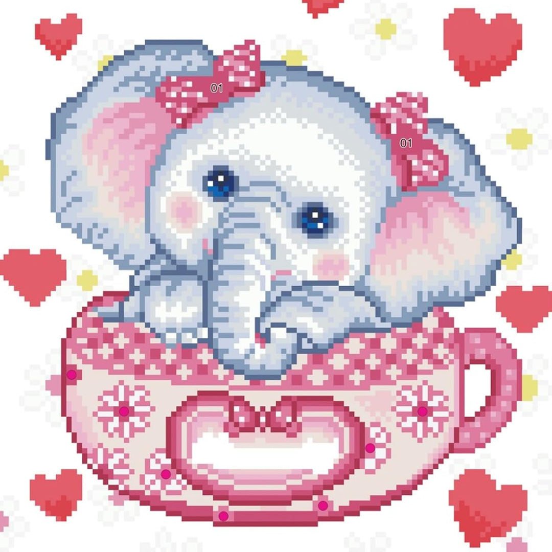 DIAMOND DOTZ DD5.073 - Original 5D Diamond Painting Set Elefant Charity, Kreativset mit 7.756 Diaman