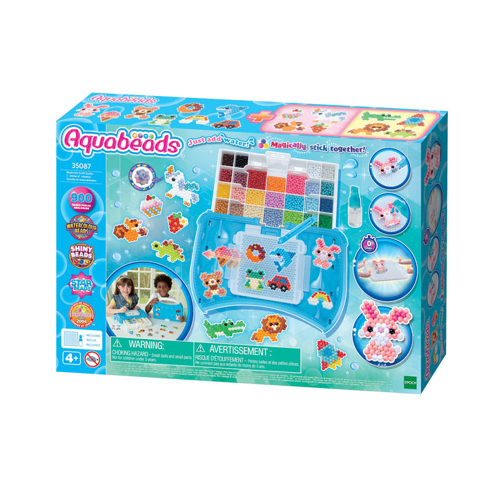 Aquabeads 35087 Bastelstudio Starter Set – Wasserperlen Bastelset im Koffer zum Mitnehmen für Kinder