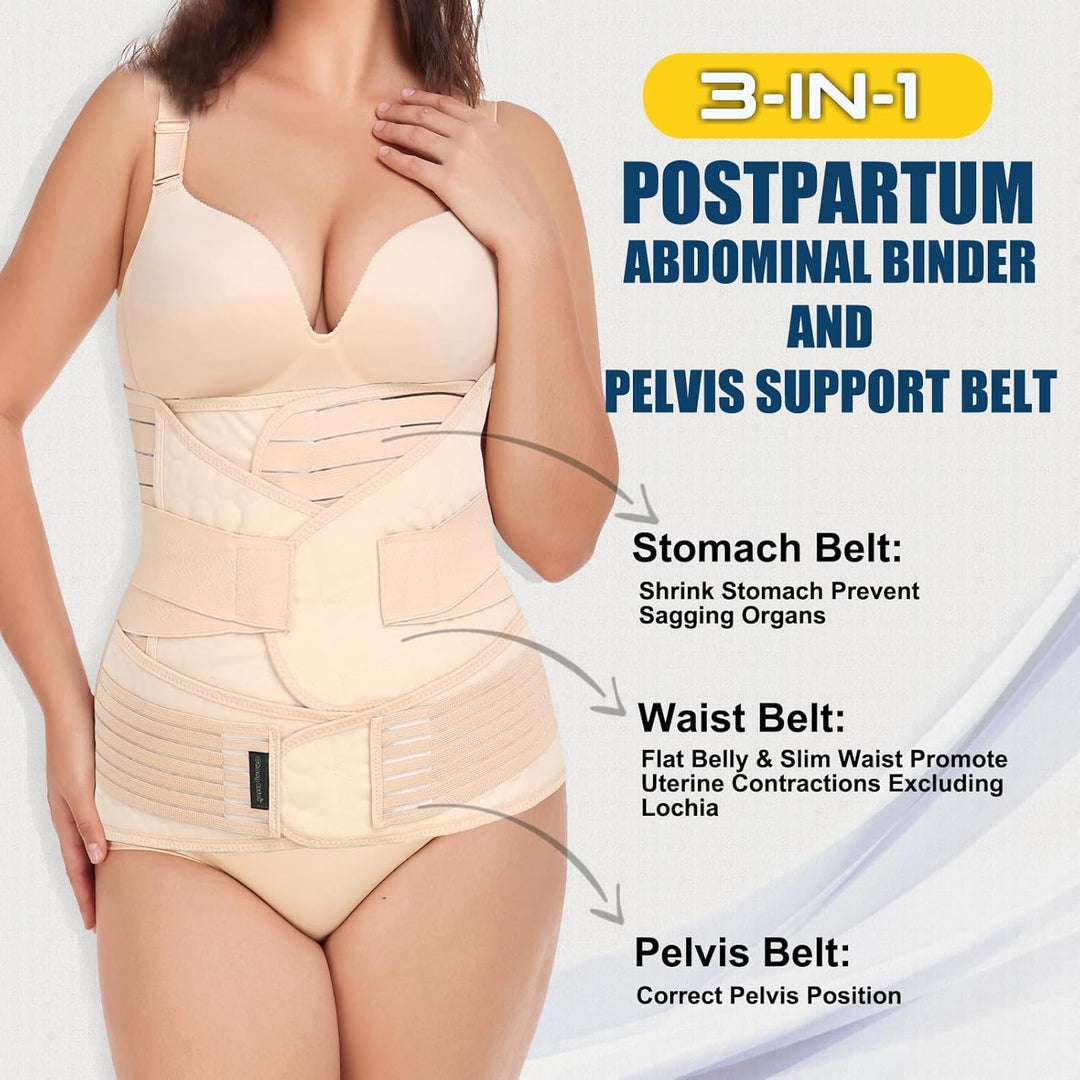 3 in 1 Postpartale Bauch Unterstützung Erholung Gürtel - Postpartum Gürtel für Damen - Postnatal Bau