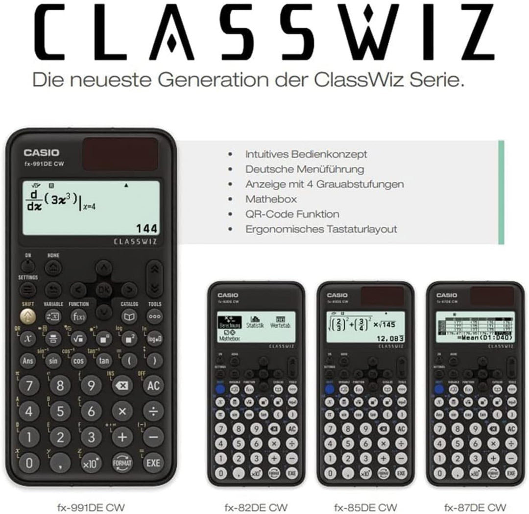 Casio FX-991DE CW ClassWiz technisch wissenschaftlicher Rechner, deutsche Menüführung FX-991DE CW Oh