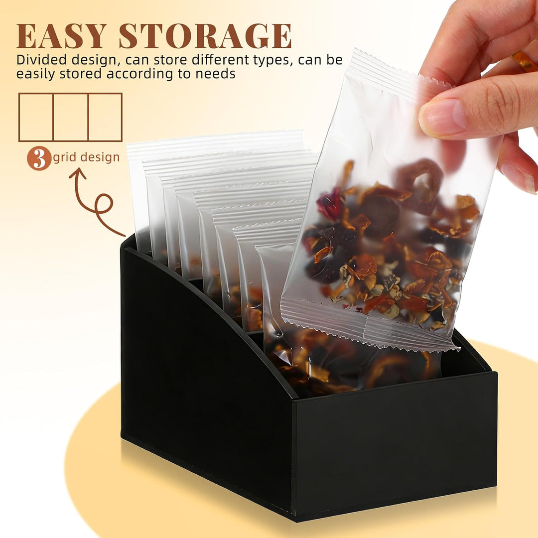 HOMSFOU 2 Stück Acryl Zuckerbeutel Organizer und Teebeutelhalter für Küche und Kaffeebar Vielseitige