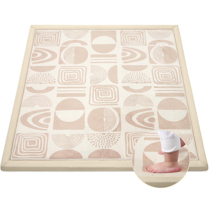 Teppich Krabbelmatte Baby 127x127x3cm, Spielmatte Krabbeldecke Turnmatte Spielteppich für Baby Kinde