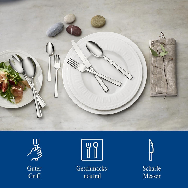 Villeroy &amp; Boch – Victor Tafelbesteck 60 Teilig, Besteckset Für 12 Personen, Spülmaschinenfest, Rost