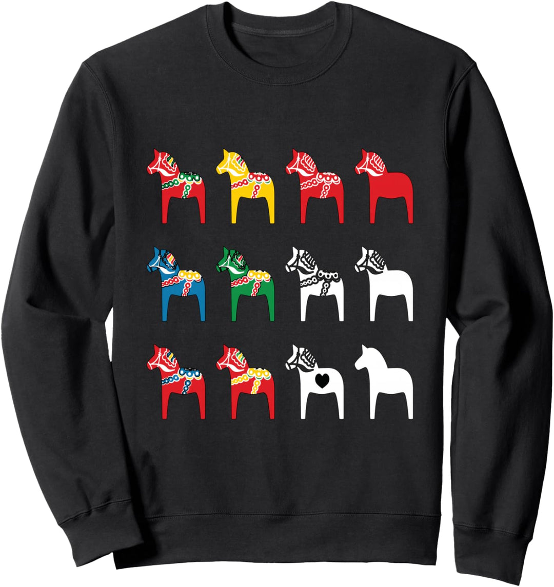 Dalecarlian Dalarna Dala-Pferde Sweatshirt