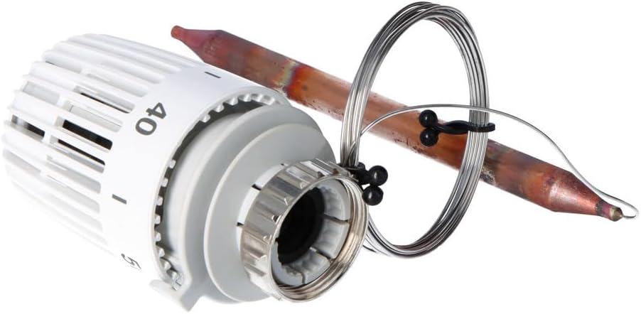 Heimeier Thermostat-Kopf mit Wärmeleitsockel und Spiralfeder, 20 -50 Grad 2m 6402-00.500