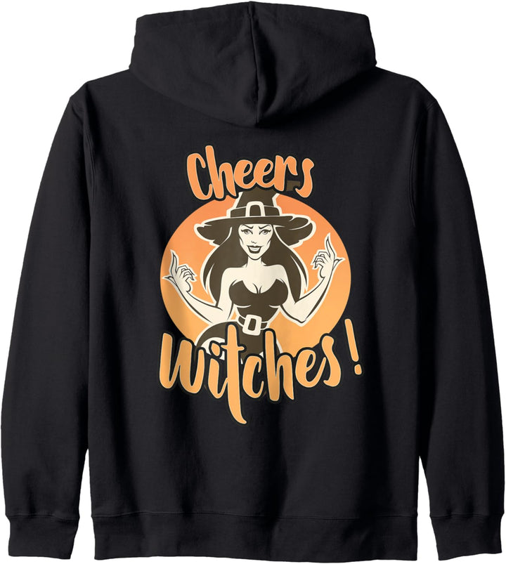 Cheers Witches Halloween Hexe mit Hexenhut Kapuzenjacke