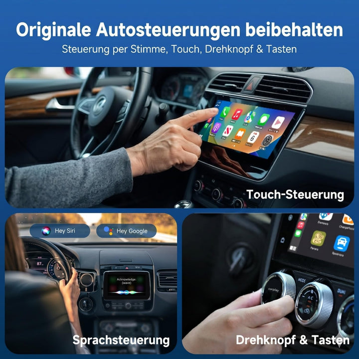 D7 USB-C Wireless CarPlay Android Auto Adapter 2-in-1 (2026) | Kabelloser Dongle für Wired CarPlay &