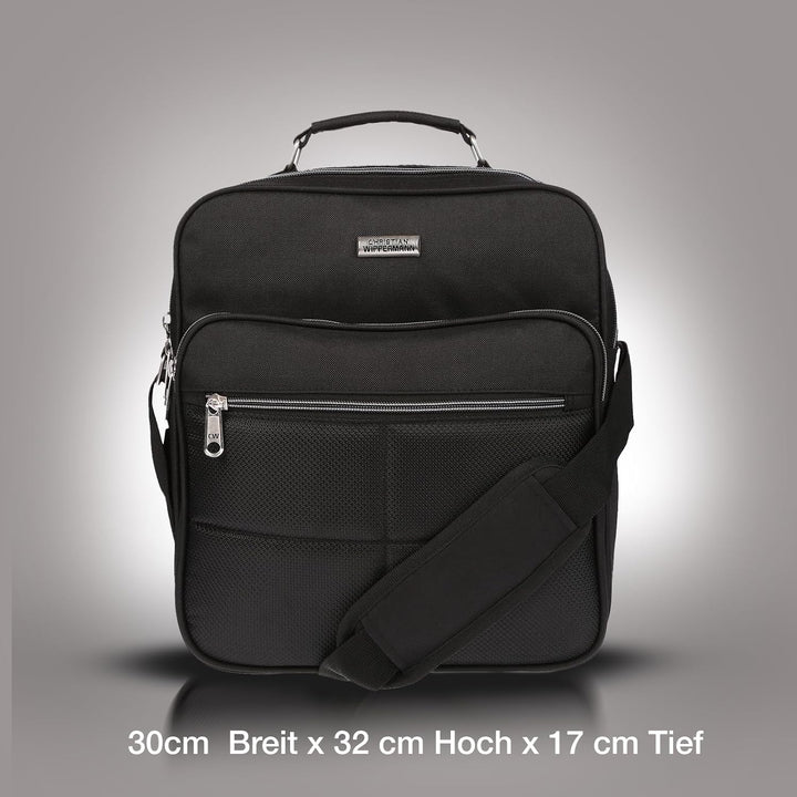 Christian Wippermann Flugbegleiter Umhängetasche Bag Arbeitstasche Herrentasche im Quer oder Hochfor