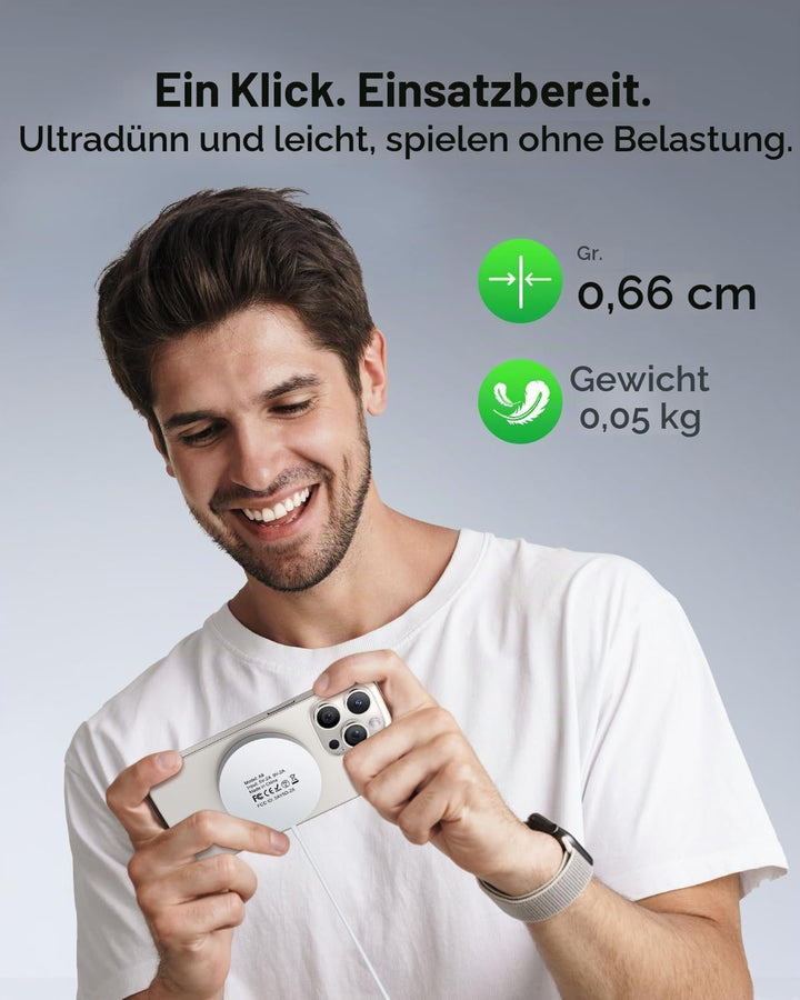AMSKY Kompatibel mit Magsafe Ladegerät, 15W Magnetische Wireless Charger Kompatibel mit Magsafe Lade