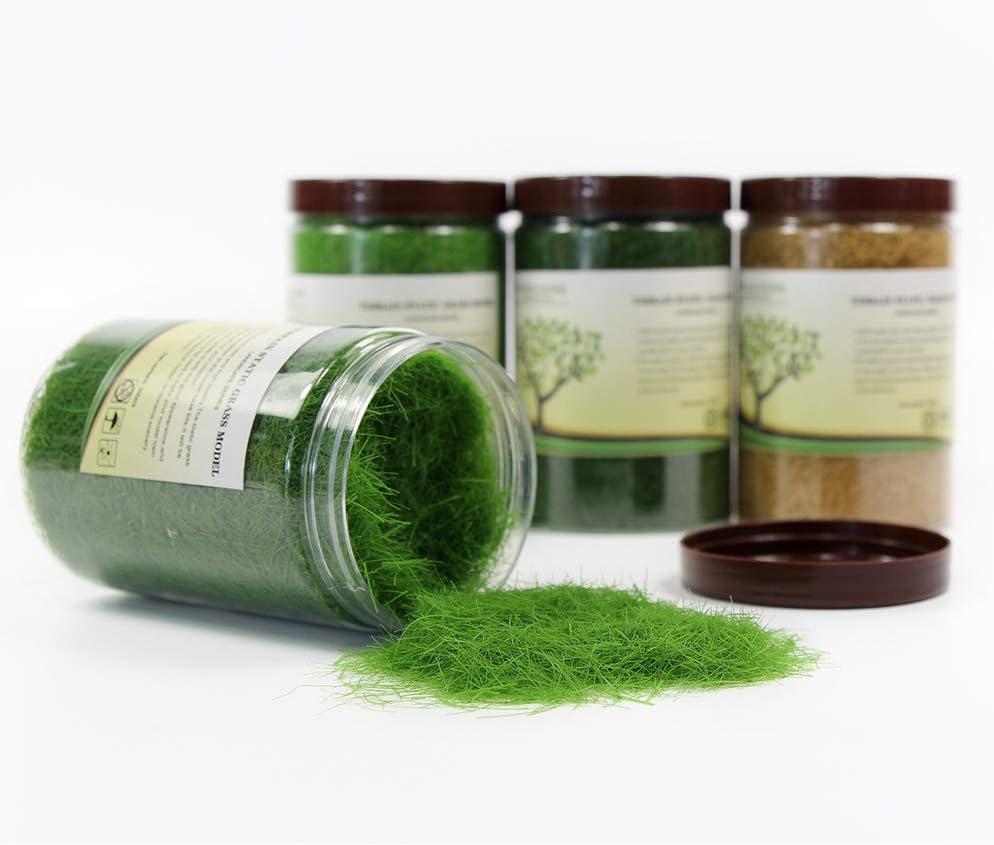 4 Flaschen*35g Grün 12mm Streugras Wiese Static Grass Powder Modellbahn Layout Gras Natürliche Farbe