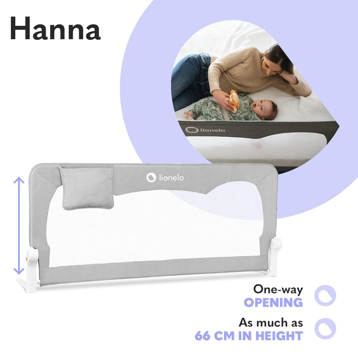 Interbaby BR001 90cm Bettbar für Babys und Kinder. Modell: Giraffe, grau, 2.6 kg & Lionelo Hanna Bet