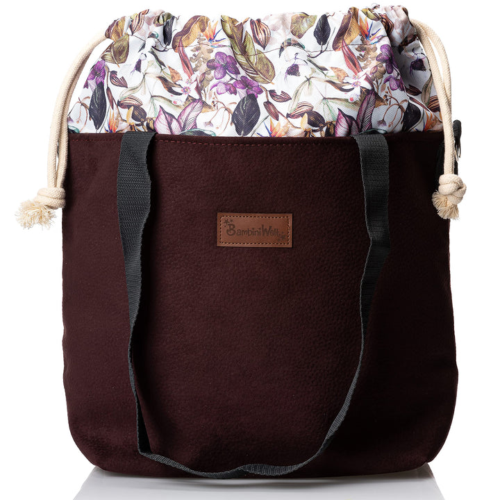 BAMBINIWELT Wickeltasche Schultertasche Shopper Babytasche Windeltasche aus LEDER für Kinderwagen Bu