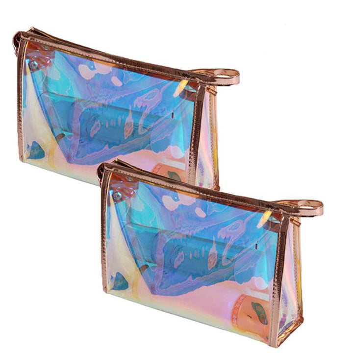 Tragbar Reisen Waschbeutel, 2 Stück Make Up Tasche Tragbar, Transparent Kosmetiktasche, with Zipper,