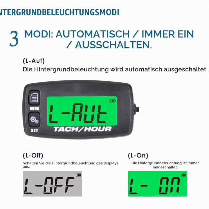 2 Stück Runleader Digital Wartung Tach/Stundenzähler, Batterieersatz für kleinen Gasmotor, verwendet