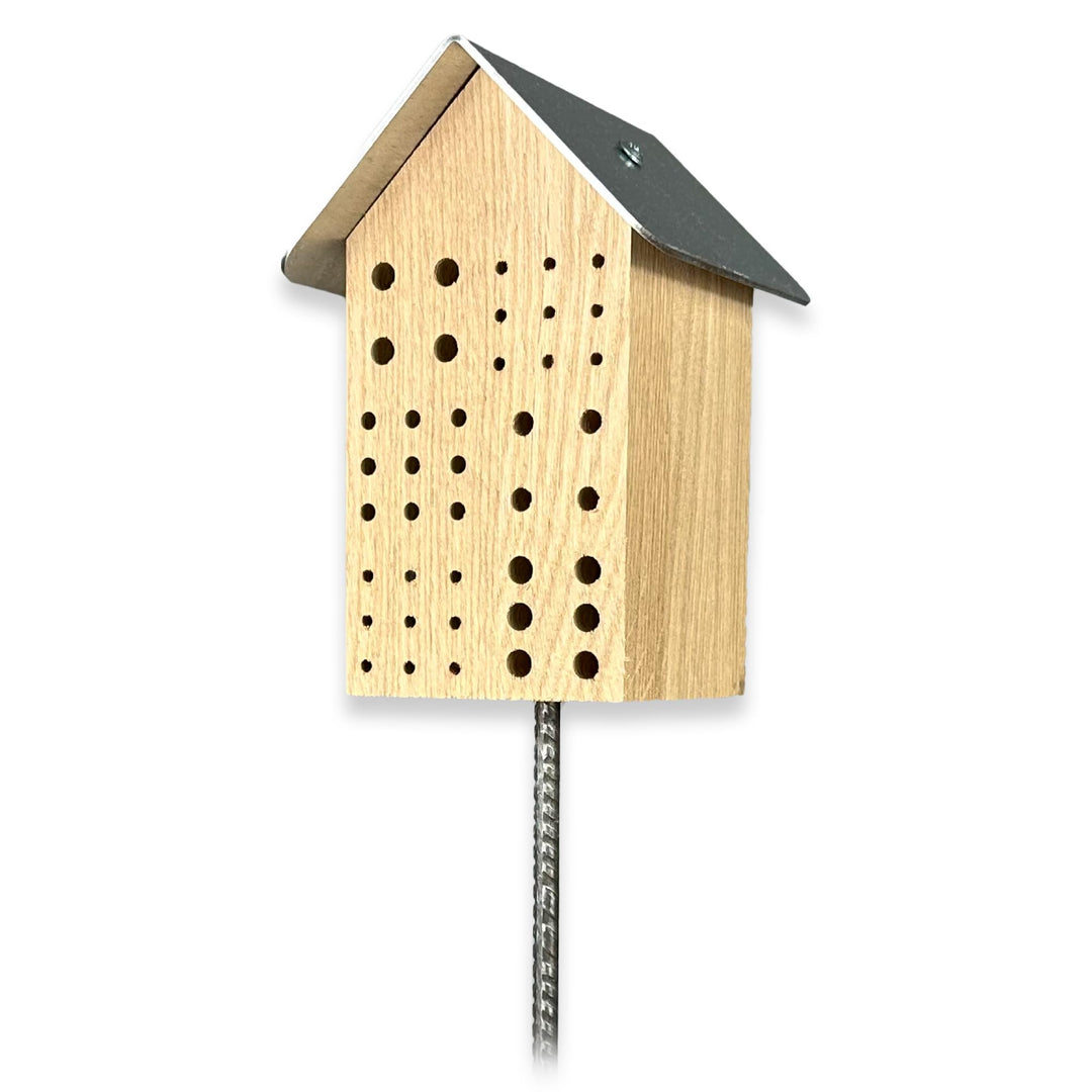 GARTENETAGE Wildbienenhotel mit Metalldach/Naturbelassenes, massives Insektenhaus &amp; Bienenhotel/Nist