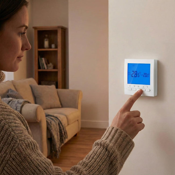 KPS KPS Confortline Thermodigi Digitales Heizungsthermostat, Anschluss von 2 Kabeln, mit Programmier