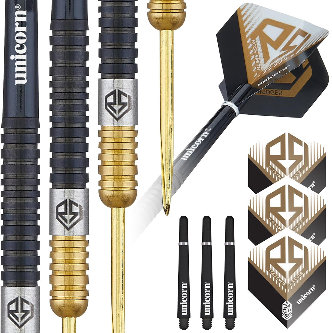 Unicorn Ross Smudger Smith Dartpfeile Set 20 g schwarz / gold, 20 g schwarz / gold