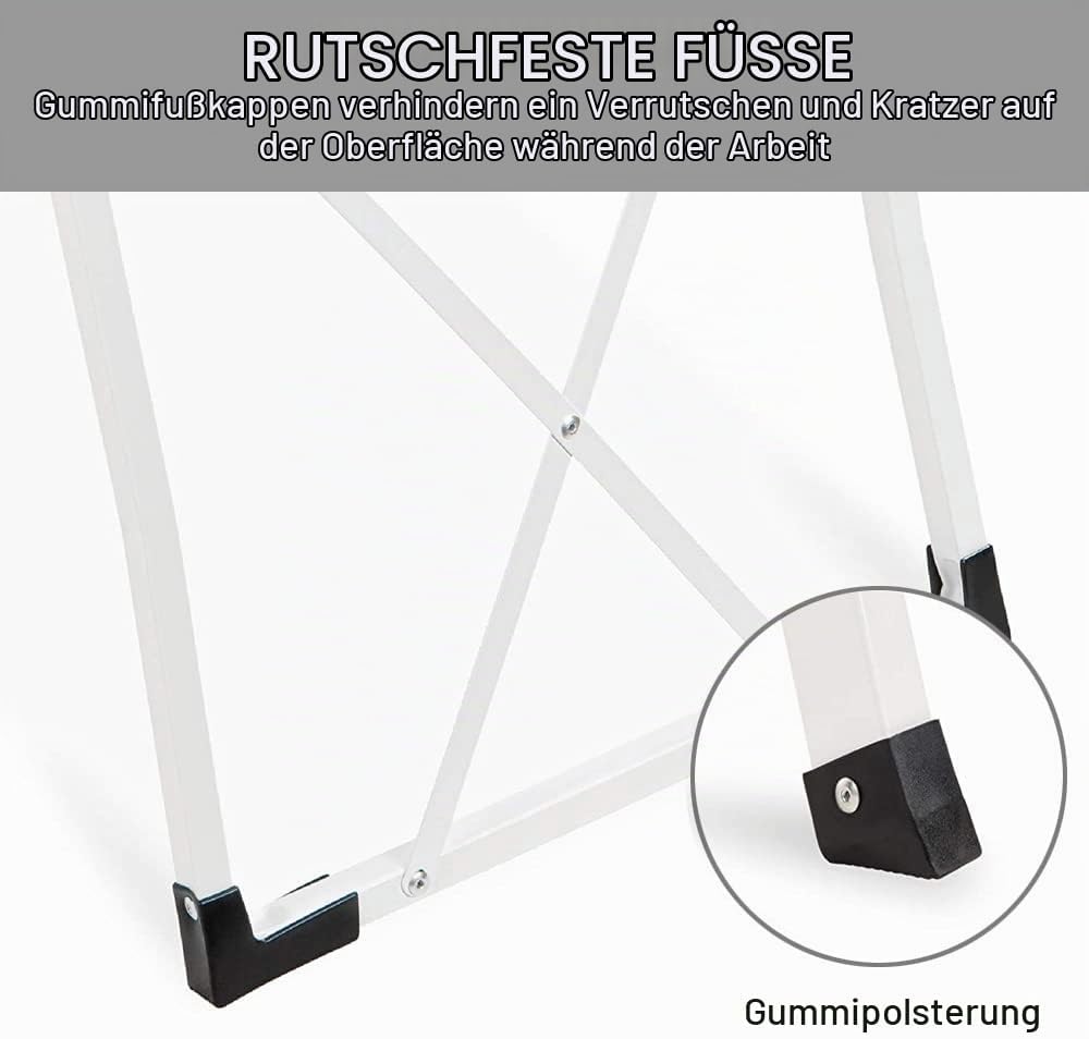 Trittleiter, 3 Stufen, Klappbare Haushaltsleiter, Alu Leiter, bis 150 kg, Sicherheitsleiter mit Anti