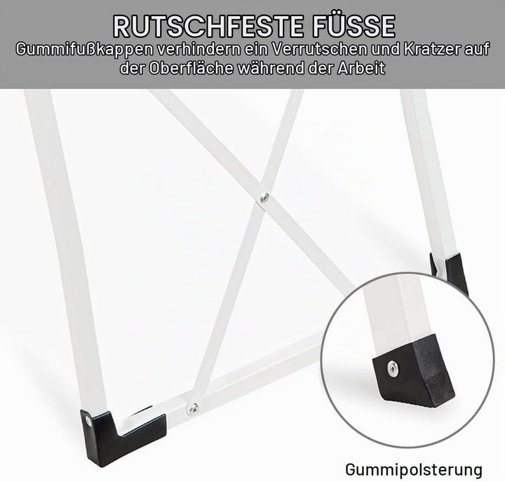 Trittleiter, 3 Stufen, Klappbare Haushaltsleiter, Alu Leiter, bis 150 kg, Sicherheitsleiter mit Anti