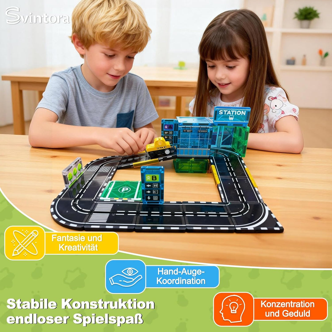 Magnetische Bausteine Spielzeug Set, STEM Montessori Spielzeug, 30 Teile Magnetbausteine für Kinder