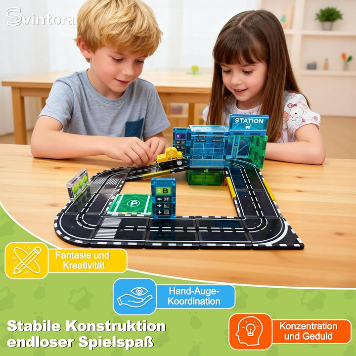 Magnetische Bausteine Spielzeug Set, STEM Montessori Spielzeug, 30 Teile Magnetbausteine für Kinder