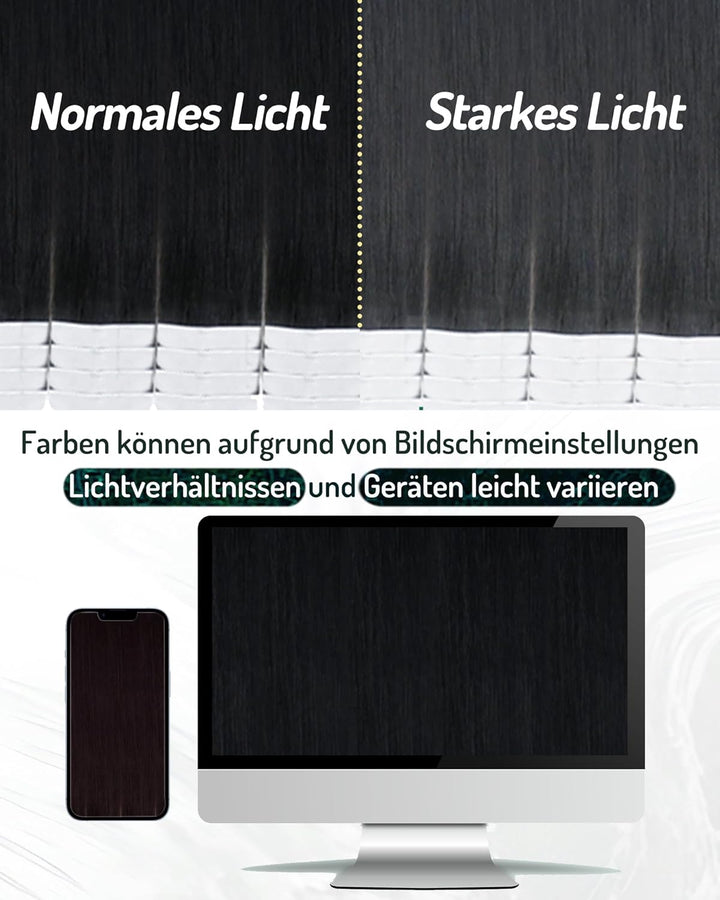 RUNATURE Remy Tape in Extensions Echthaar Schwarz 35cm Unsichtbar Menschenhaar Extensions Tape in Ec