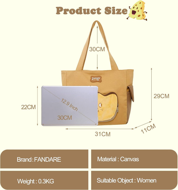 FANDARE Damen Handtasche Leinwand Henkeltasche Schultertasche Umhängetasche Frauen Schulterbeutel Sh