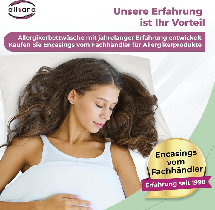 Allsana Allergiker Matratzenbezug 160x200x30 cm Allergie Bettwäsche Anti Milben Encasing Milbenschut