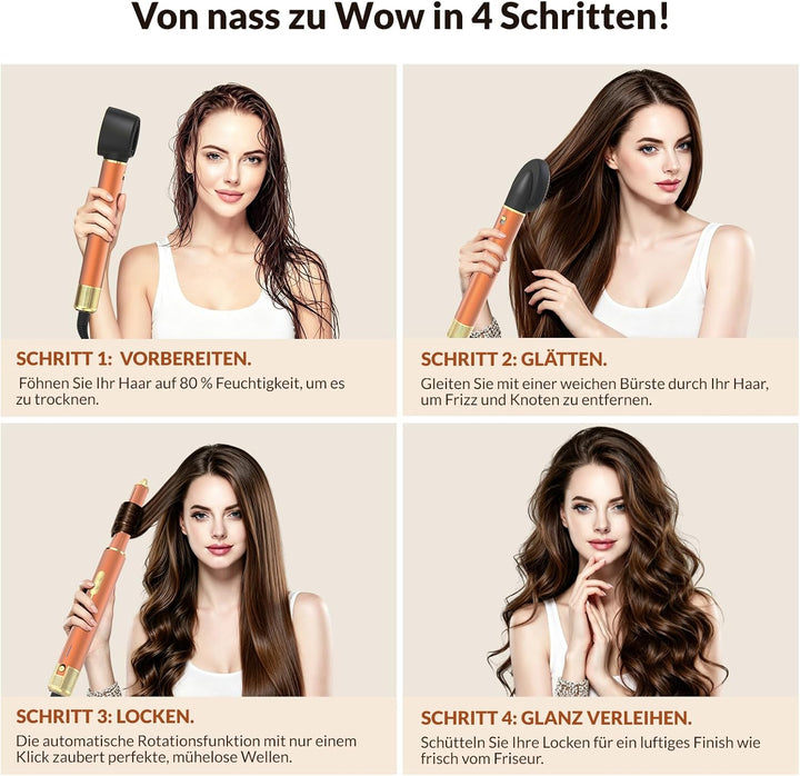 7 in 1 Hair Styler Set, Haarstyler - Airstyler, Auto-Wrap-Lockenstab und Föhnbürste Set, High Speed