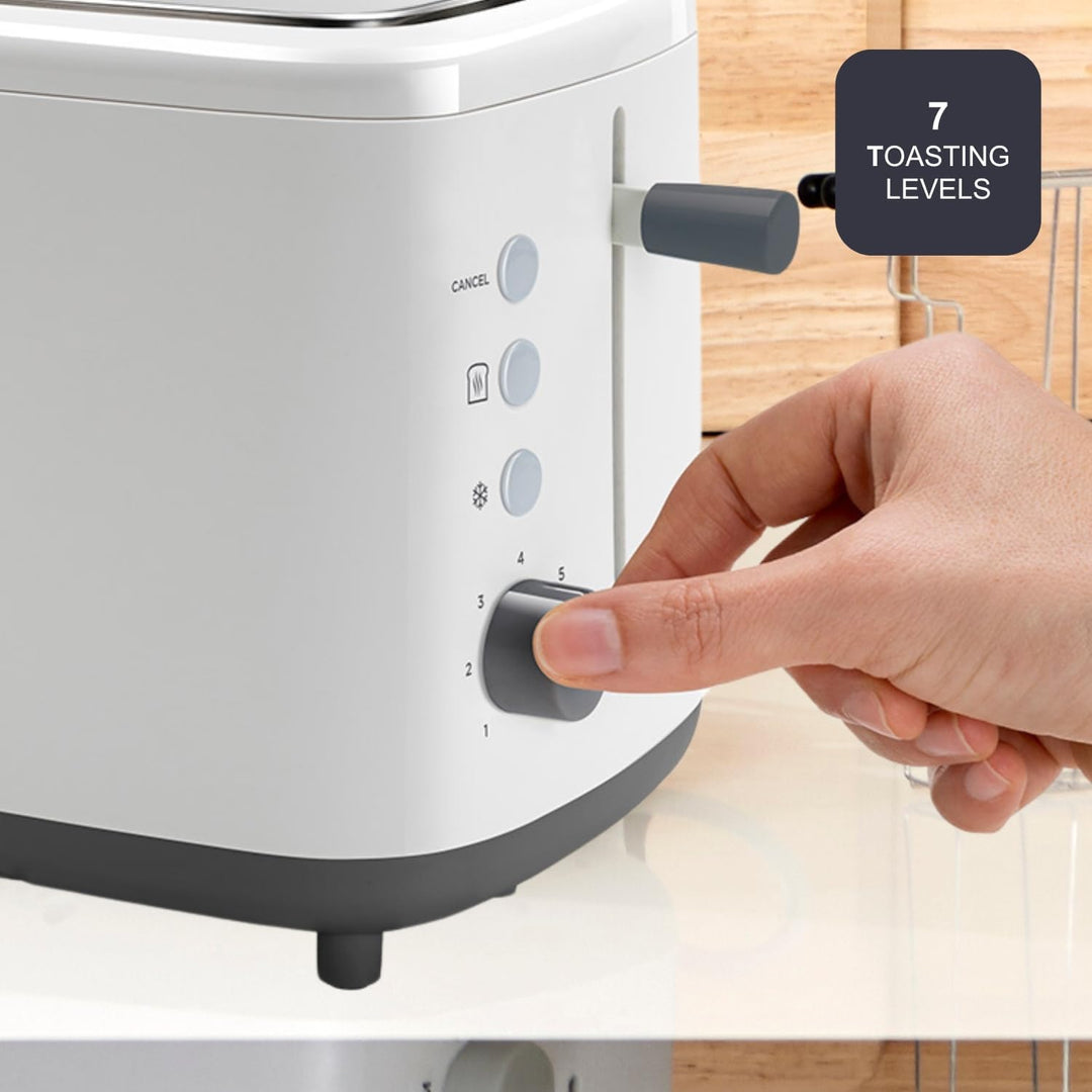 Black + Decker BXTOA820E - Toaster 820W. 2 breite Toastschlitze. 7 Röstgradstufen. Herausnehmbare Sa