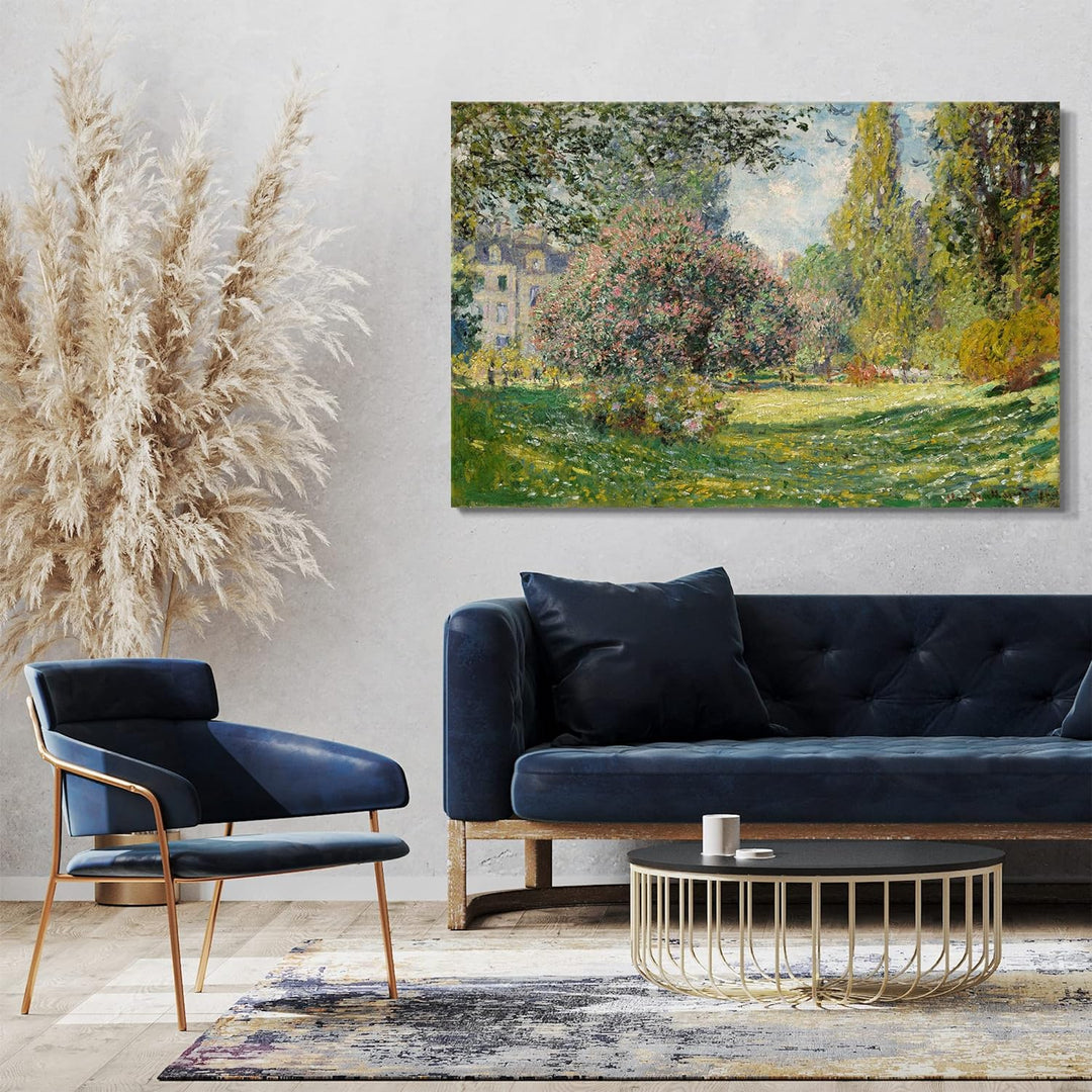 Printed Paintings Leinwand (80x60cm): Claude Monet - Landschaft am Park Monceau (1876) 80x60 cm, 80x