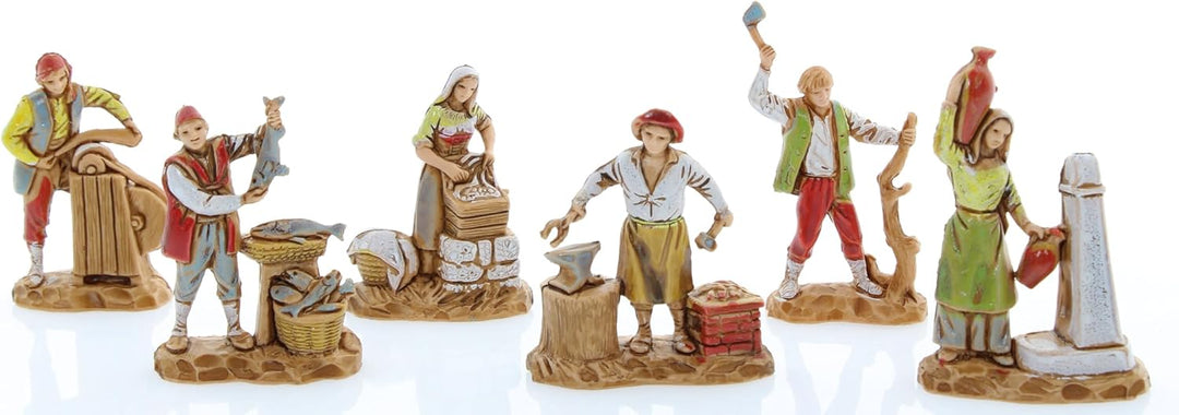 Moranduzzo Set 11 Berufe für Krippe 3,5 cm Massstab 1:50 - Unzerstörbare Krippenfiguren - Stil 700',