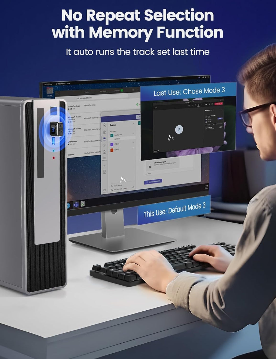 meatanty (2 Stück) USB Maus Jiggler, Unsichtbar, mit Modus und EIN/Aus, digitales Display und Schutz
