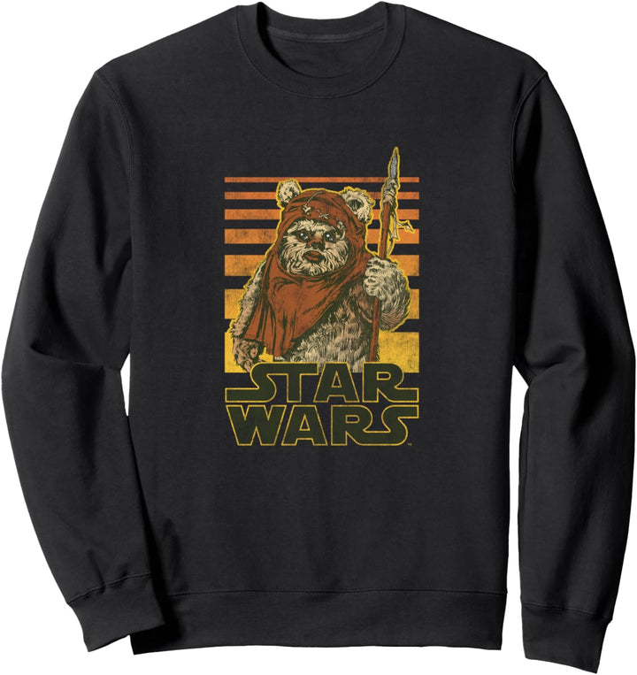 Star Wars Wicket Retro Ewok Sunset Halftone Sweatshirt