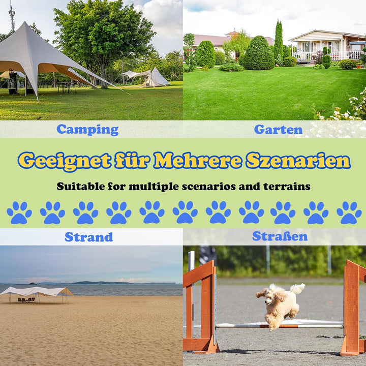 Agility Ausrüstungs Set für Hunde, Agility Hürdenset inkl. 4 x Hürden Höhenverstellbar, Haustier Tra