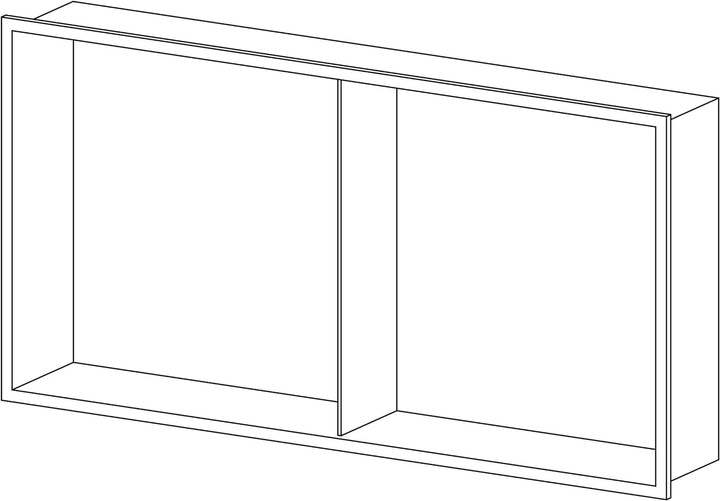 Wandnische aus Edelstahl NT306010X mit Ablagefach - 30 x 60 x 10 cm Einbauregal, flexibler Einbau- I