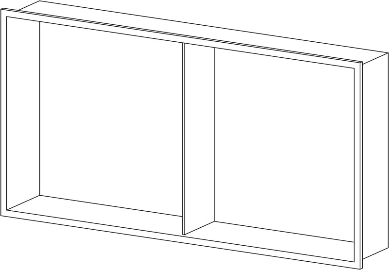 Wandnische aus Edelstahl NT306010X mit Ablagefach - 30 x 60 x 10 cm Einbauregal, flexibler Einbau- I