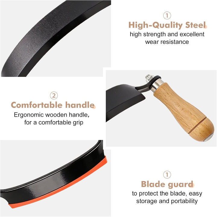 PORFOYO Zeichnen Rasur Werkzeug, 10-Zoll Zugmesser, Zugmesser Für Holz Mit Ergonomischen Holzgriffen