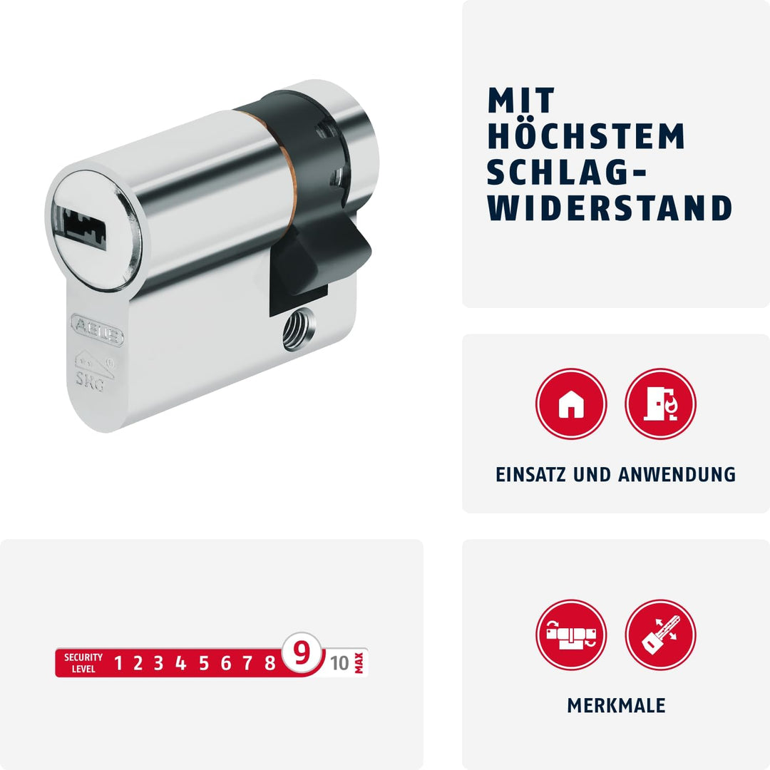 ABUS Profilzylinder XP20SN 10/50 inklusive Sicherungskarte & 3 Schlüsseln, 73713 10/50 mm, 10/50 mm