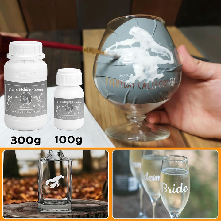 100g etch paste for glass, etch paste can be used on a variety of surfaces, including glass, ceramic