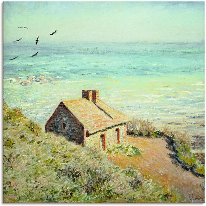 ARTland Leinwandbilder Wandbild Bild auf Leinwand 50x50 cm Wanddeko Haus Landschaft Meer Strand Das
