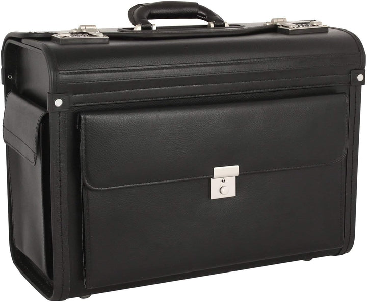 Pilotenkoffer Bowatex Aktenkoffer Business Koffer 25 L Schwarz Leder 46 x34x22cm