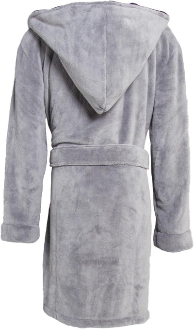 CelinaTex XS-XXXL Bademantel Kapuze zweifarbig kurz aufgesetzte Taschen Damen Mikrofaser Kuschelflee