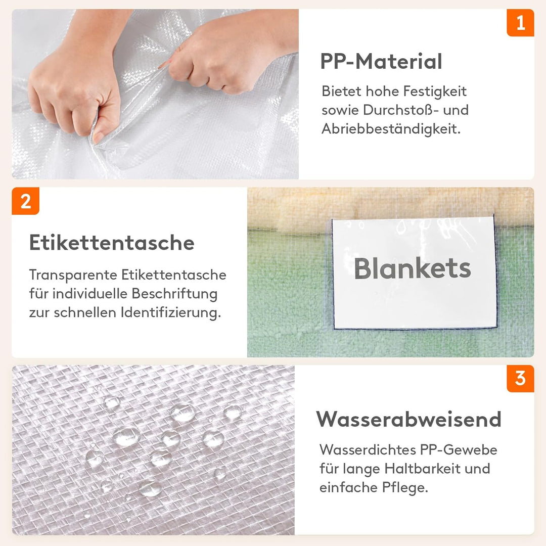 Lifewit 6 Stück 90L Umzugstaschen mit Griff, Aufbewahrungstasche für Bettdecken, Grosse Tasche mit R