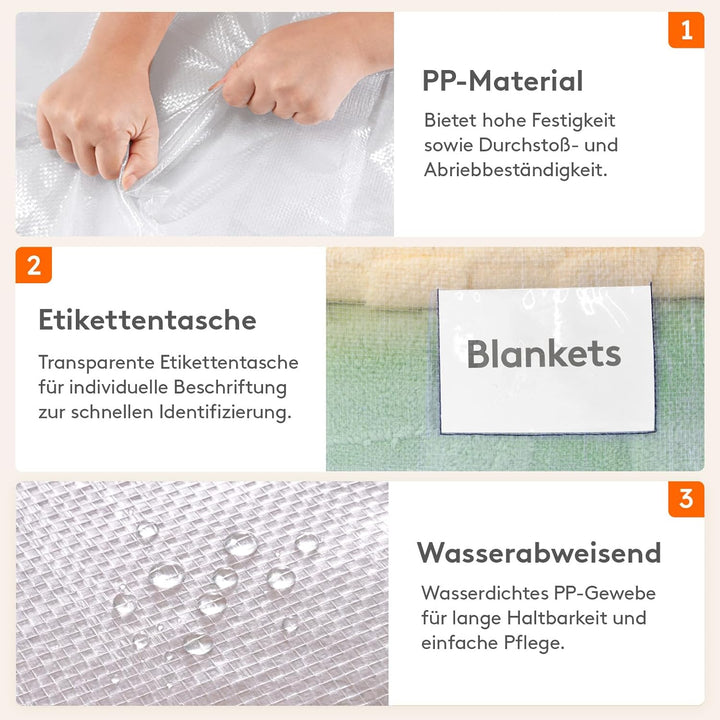 Lifewit 6 Stück 90L Umzugstaschen mit Griff, Aufbewahrungstasche für Bettdecken, Grosse Tasche mit R