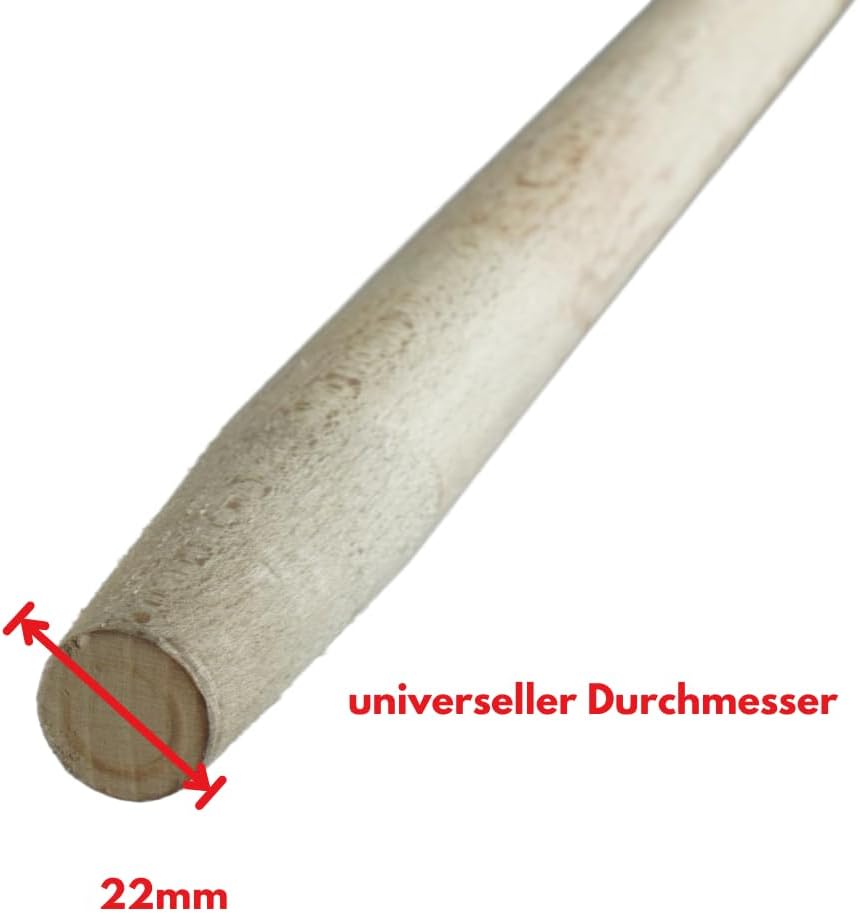 2 STK. Laubrechenstiel Holzstiel Holz 150 cm Besenstiel Gerätestiel ohne Gewinde (150 cm), 150 cm