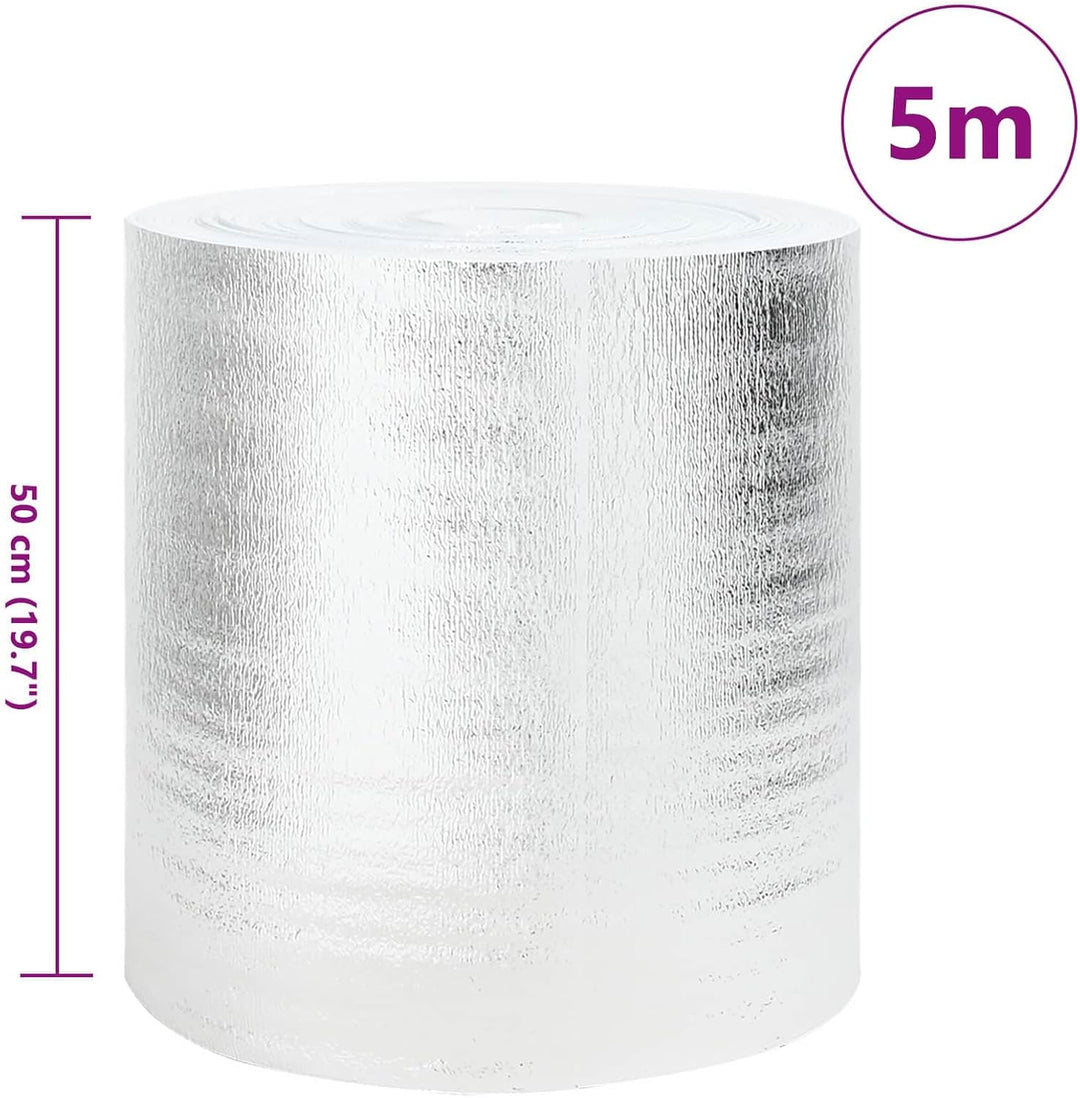 vidaXL Heizkörper-Reflektorfolie Silber 5 x 0,5 m Polyethylen, Heizaccessoire fürs Wohnzimmer, zylin