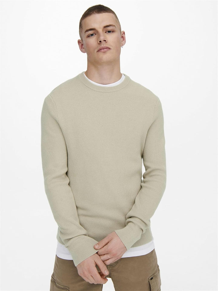 ONLY & SONS Male Strickpullover ONSPHIL Pullover XS Silver Lining, XS Silver Lining